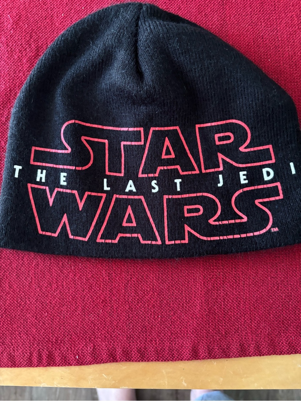 Star Wars Black Beanie with Red Outline Logo